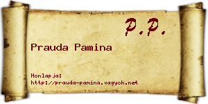 Prauda Pamina névjegykártya